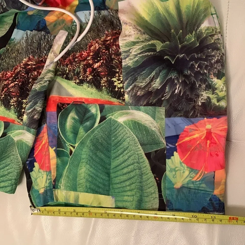 Nautica Men's Multicolor Swim Trunks Board Shorts Plants Print Size M